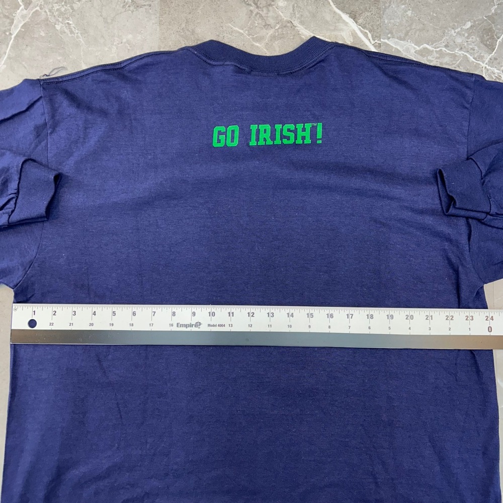Vintage Notre Dame Fighting Irish Graphic Tee Mens XL Deadstock Long Sleeve - Picture 6 of 8